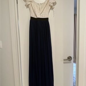 Rare London White and Navy Dress